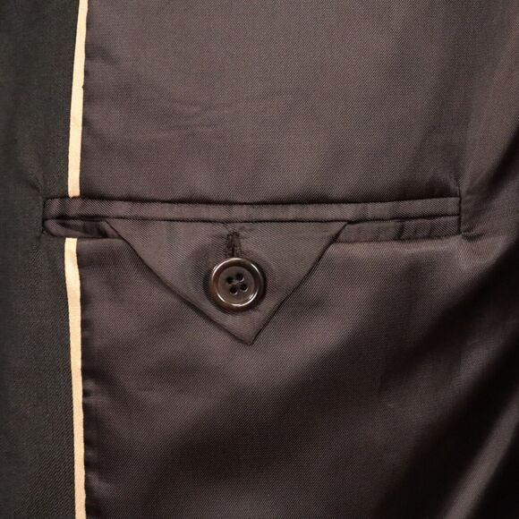 Perry Ellis Sport Coat Mens 44R Brown Windowpane Jacket Blazer Lined Career - Picture 15 of 15